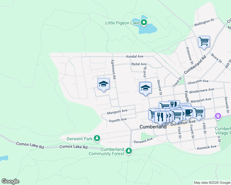 map of restaurants, bars, coffee shops, grocery stores, and more near 2616 Ulverston Avenue in Cumberland