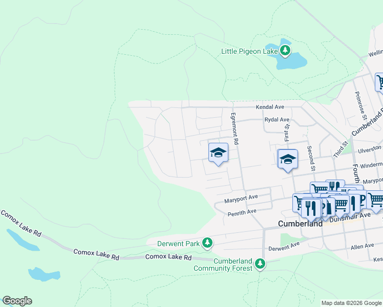 map of restaurants, bars, coffee shops, grocery stores, and more near 3354 Solport Street in Cumberland
