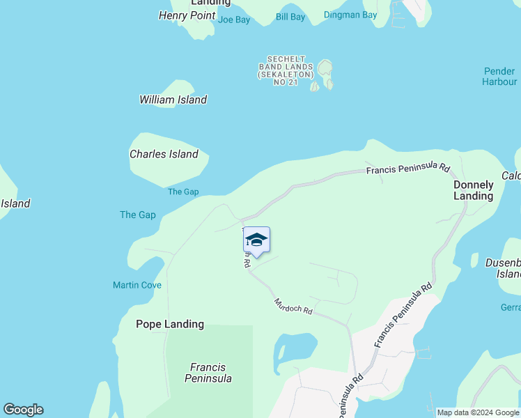 map of restaurants, bars, coffee shops, grocery stores, and more near 4079 Francis Peninsula Road in Madeira Park