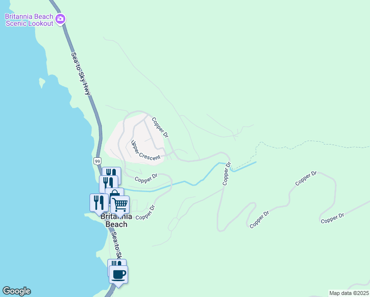 map of restaurants, bars, coffee shops, grocery stores, and more near 915 Thistle Place in Britannia Beach