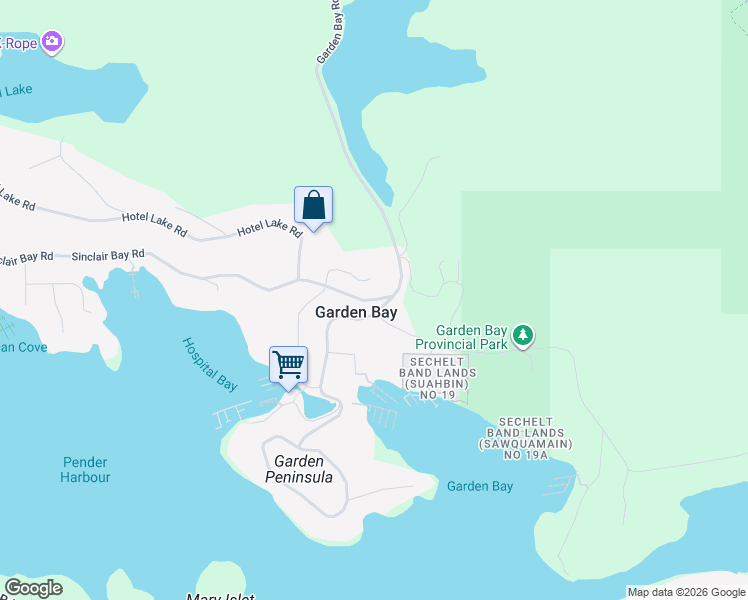 map of restaurants, bars, coffee shops, grocery stores, and more near 13335 Deller Road in Garden Bay