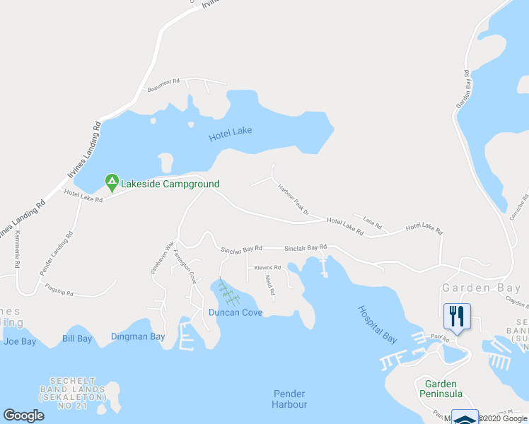 map of restaurants, bars, coffee shops, grocery stores, and more near 4723 Hotel Lake Road in Garden Bay