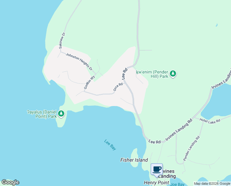 map of restaurants, bars, coffee shops, grocery stores, and more near 4294 Orca Road in Garden Bay