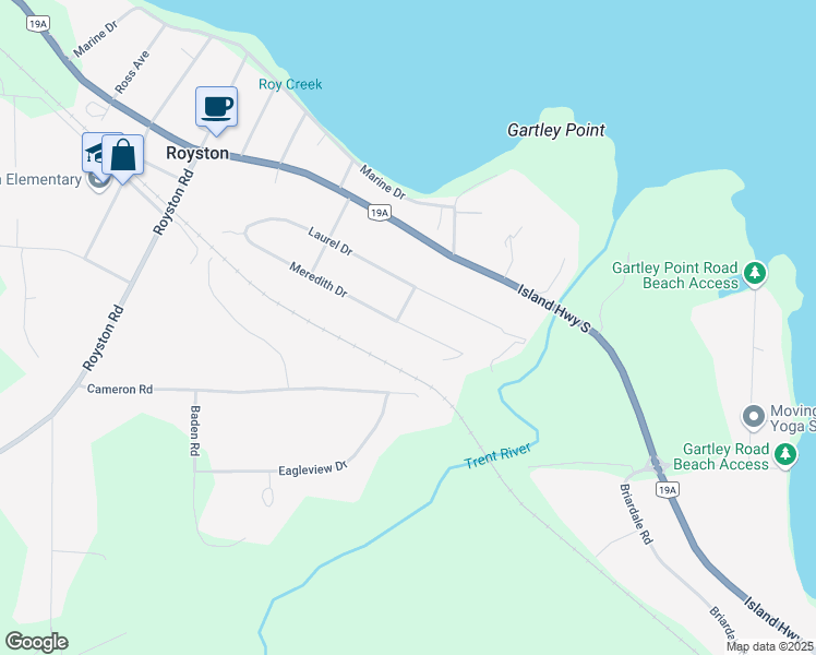 map of restaurants, bars, coffee shops, grocery stores, and more near 3782 Meredith Drive in Royston