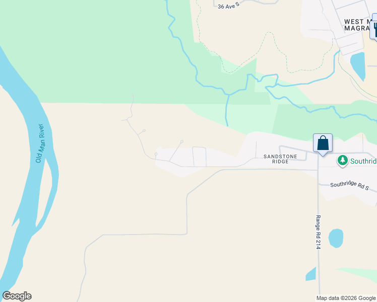 map of restaurants, bars, coffee shops, grocery stores, and more near 410 Sandstone Lane South in Lethbridge