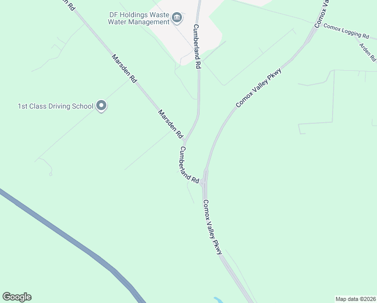 map of restaurants, bars, coffee shops, grocery stores, and more near 3550 Cumberland Road in Courtenay