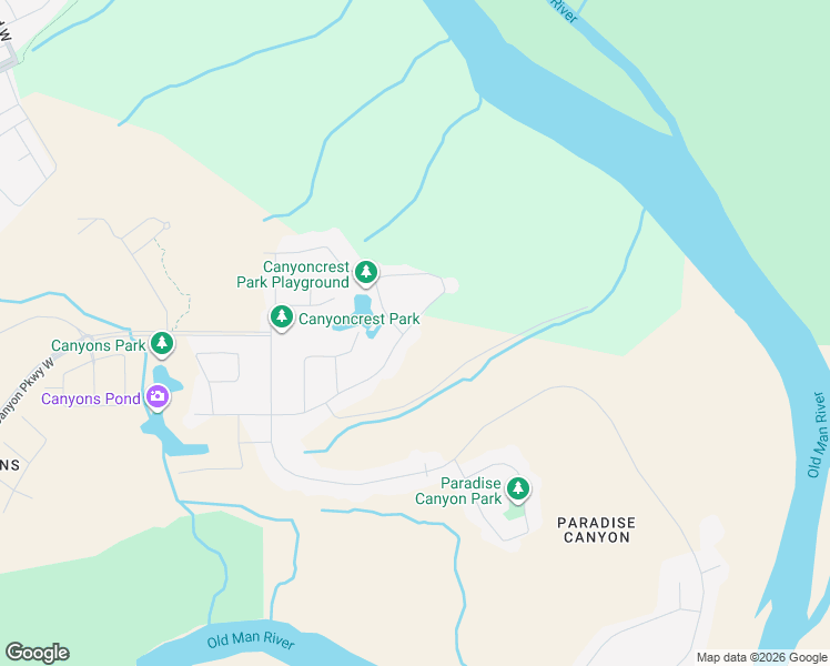 map of restaurants, bars, coffee shops, grocery stores, and more near 96 Canyoncrest Point West in Lethbridge
