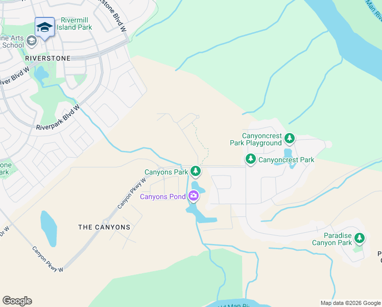 map of restaurants, bars, coffee shops, grocery stores, and more near 362 Canyon Cove West in Lethbridge