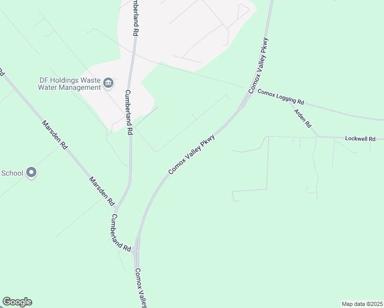 map of restaurants, bars, coffee shops, grocery stores, and more near Comox Valley Parkway in Courtenay