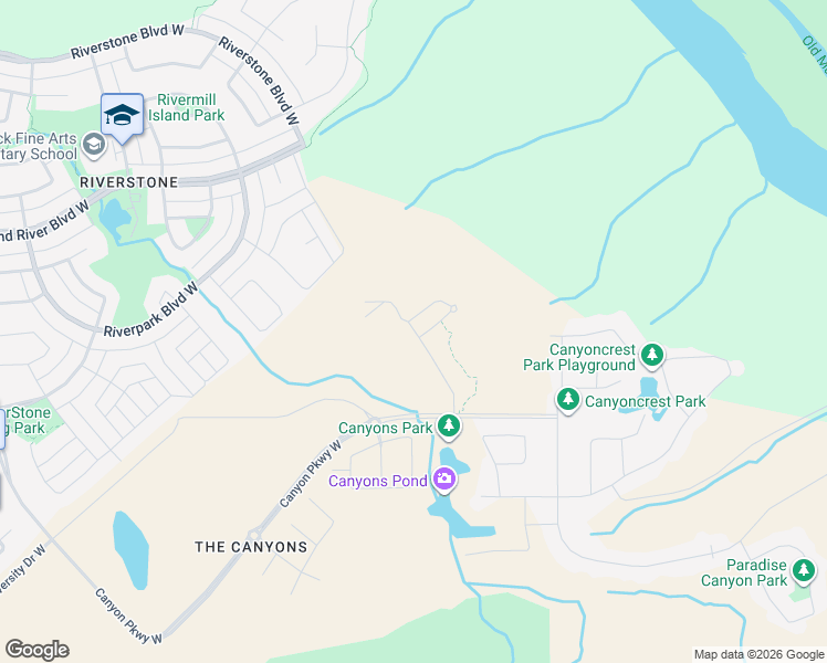 map of restaurants, bars, coffee shops, grocery stores, and more near 362 Canyon Cove West in Lethbridge