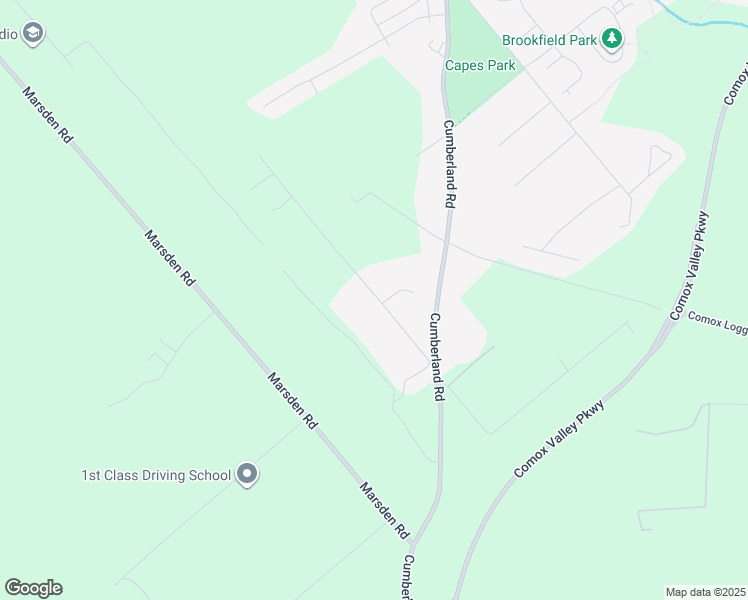 map of restaurants, bars, coffee shops, grocery stores, and more near 2725 Conrad Road in Courtenay