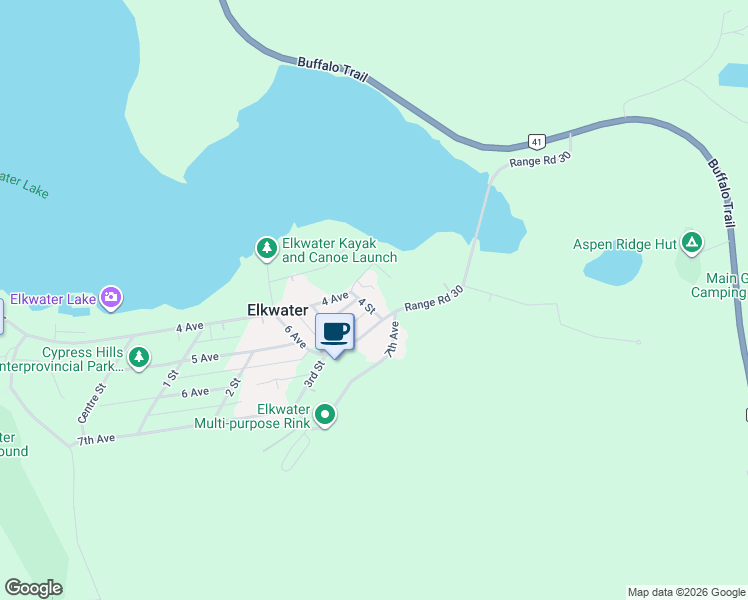 map of restaurants, bars, coffee shops, grocery stores, and more near 401 4 Street in Elkwater
