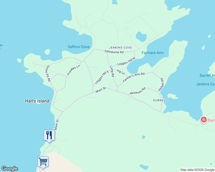 map of restaurants, bars, coffee shops, grocery stores, and more near 29 Main Street in Twillingate