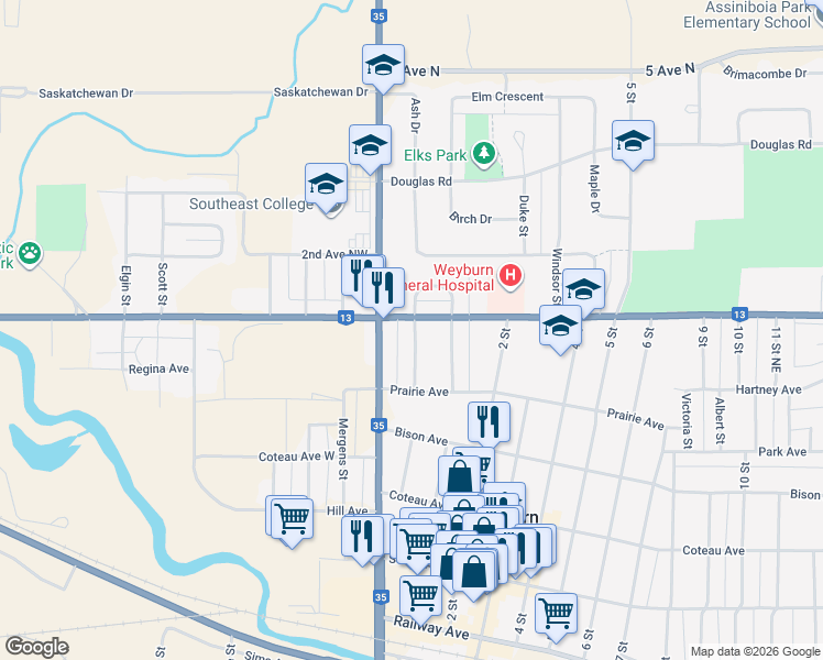 443 Qu'Appelle Street, Weyburn SK Walk Score