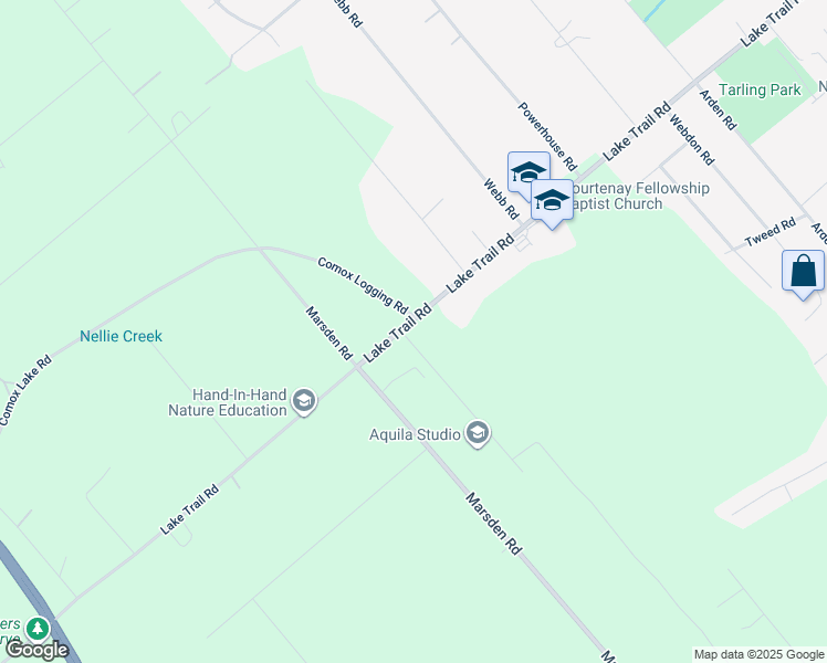 map of restaurants, bars, coffee shops, grocery stores, and more near 4364 Camco Road in Courtenay