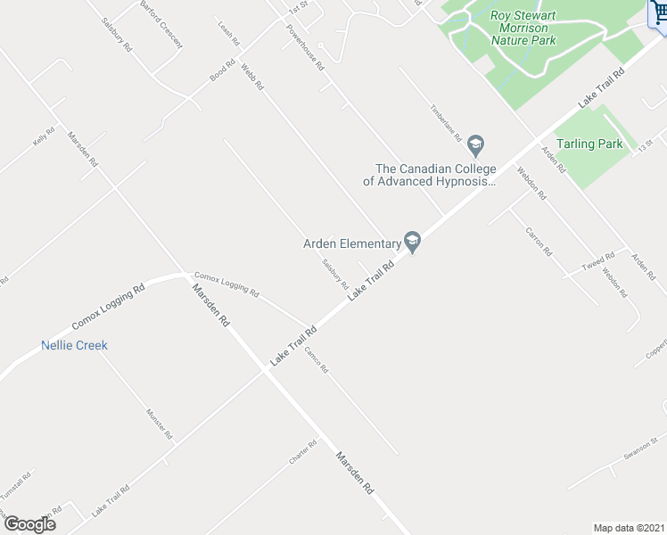 map of restaurants, bars, coffee shops, grocery stores, and more near 884 Salsbury Road in Courtenay