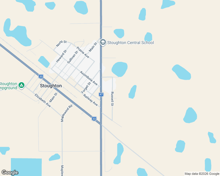 map of restaurants, bars, coffee shops, grocery stores, and more near 312 Russell Street in Stoughton