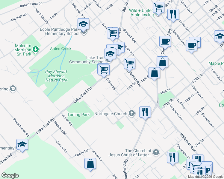 map of restaurants, bars, coffee shops, grocery stores, and more near in Courtenay