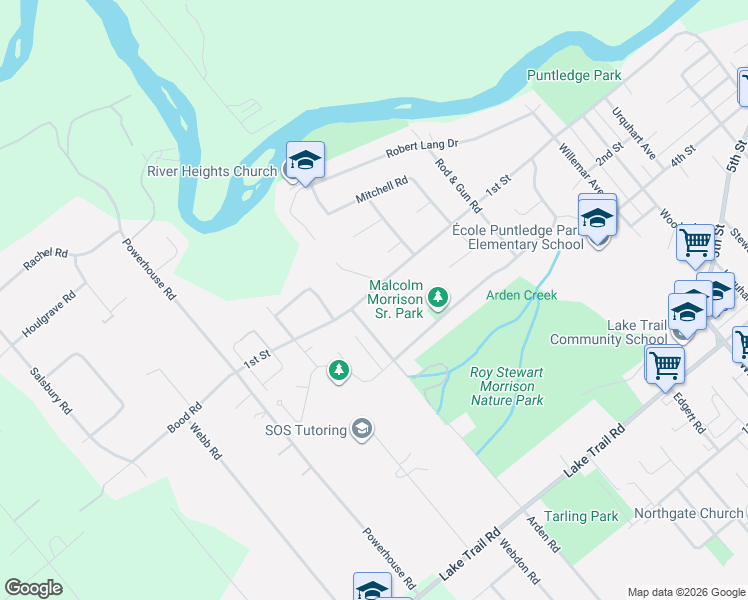 map of restaurants, bars, coffee shops, grocery stores, and more near 2284 1st Street in Courtenay