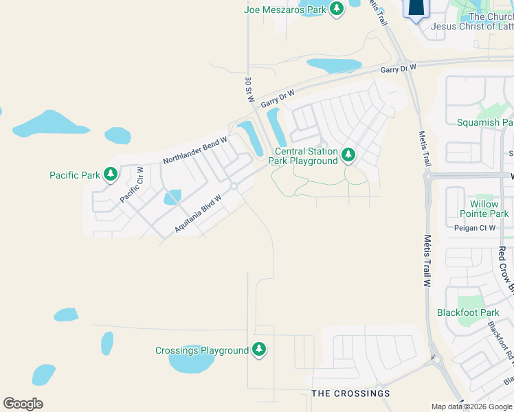 map of restaurants, bars, coffee shops, grocery stores, and more near 2259 30 Street West in Lethbridge