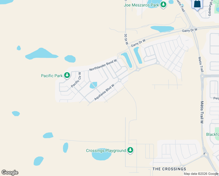 map of restaurants, bars, coffee shops, grocery stores, and more near 628 Aquitania Boulevard West in Lethbridge