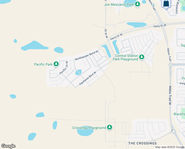 map of restaurants, bars, coffee shops, grocery stores, and more near 556 Aquitania Boulevard West in Lethbridge