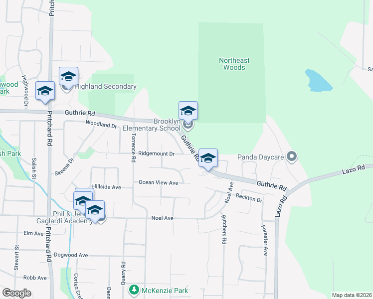 map of restaurants, bars, coffee shops, grocery stores, and more near 711 Moralee Drive in Comox