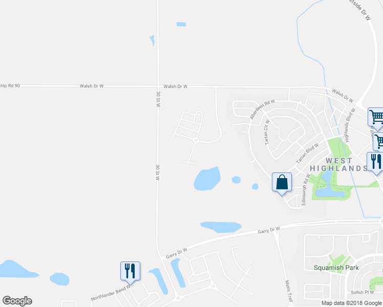 map of restaurants, bars, coffee shops, grocery stores, and more near 151 30 Street West in Lethbridge