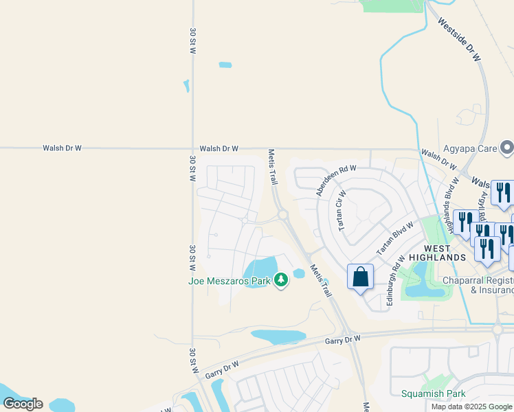 map of restaurants, bars, coffee shops, grocery stores, and more near 137 Crocus Terrace West in Lethbridge
