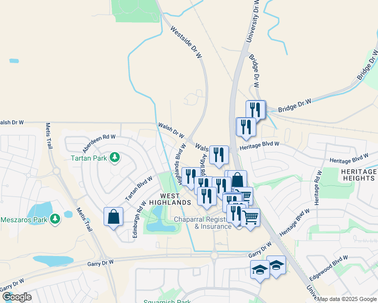 map of restaurants, bars, coffee shops, grocery stores, and more near in Lethbridge