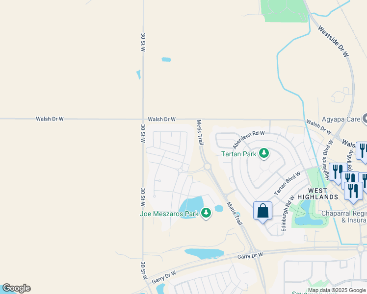 map of restaurants, bars, coffee shops, grocery stores, and more near 148 Crocus Terrace West in Lethbridge