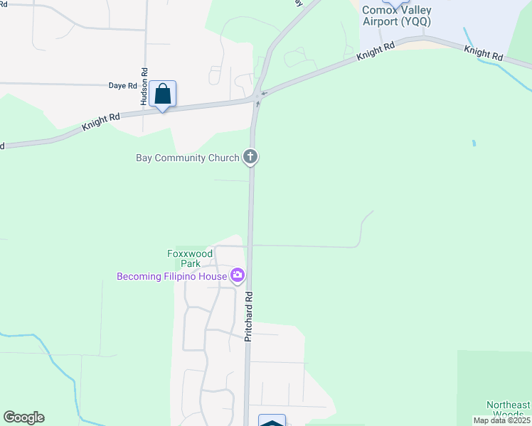 map of restaurants, bars, coffee shops, grocery stores, and more near 1000 Pritchard Road in Comox
