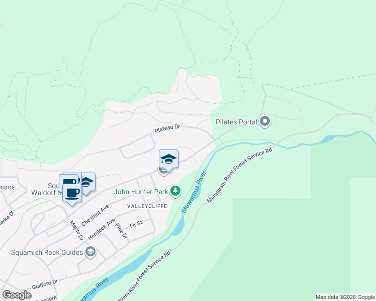 map of restaurants, bars, coffee shops, grocery stores, and more near 38276 Myrtlewood Crescent in Squamish