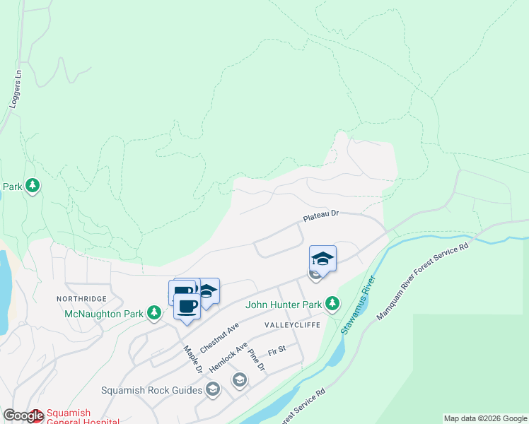 map of restaurants, bars, coffee shops, grocery stores, and more near 2096 Crumpit Woods Drive in Squamish