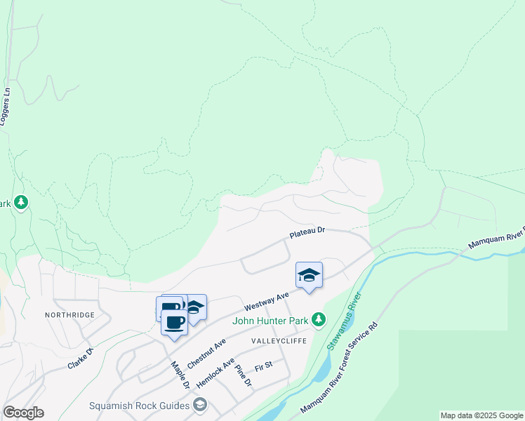 map of restaurants, bars, coffee shops, grocery stores, and more near 2081 Crumpit Woods Drive in Squamish