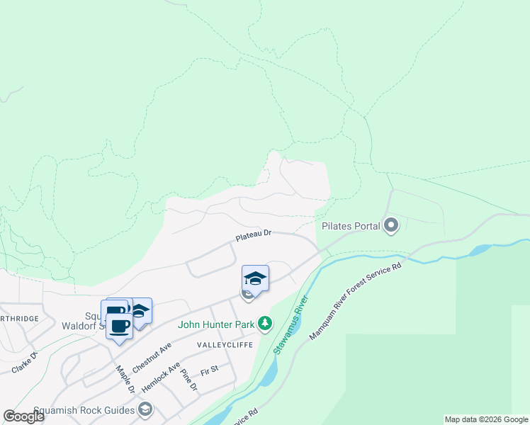 map of restaurants, bars, coffee shops, grocery stores, and more near Windsail Place in Squamish