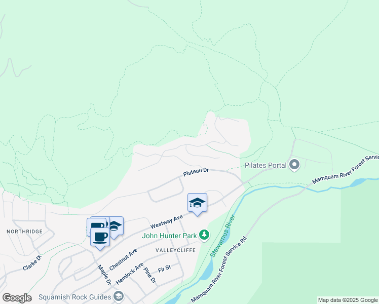 map of restaurants, bars, coffee shops, grocery stores, and more near 2180 Windsail Place in Squamish