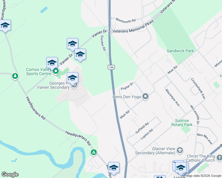 map of restaurants, bars, coffee shops, grocery stores, and more near 4767 Island Highway North in North