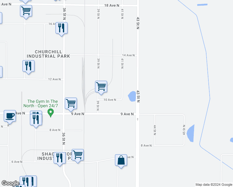 map of restaurants, bars, coffee shops, grocery stores, and more near 998 41 Street North in Lethbridge