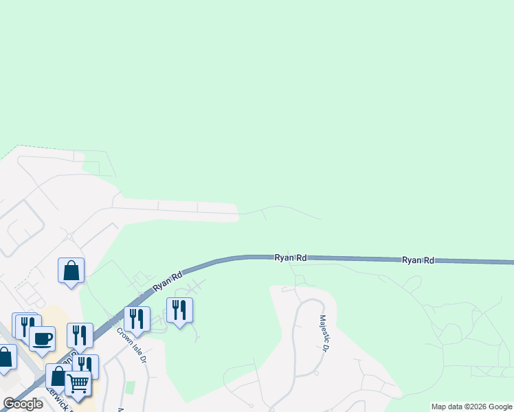map of restaurants, bars, coffee shops, grocery stores, and more near 3303 Ryan Road in Courtenay