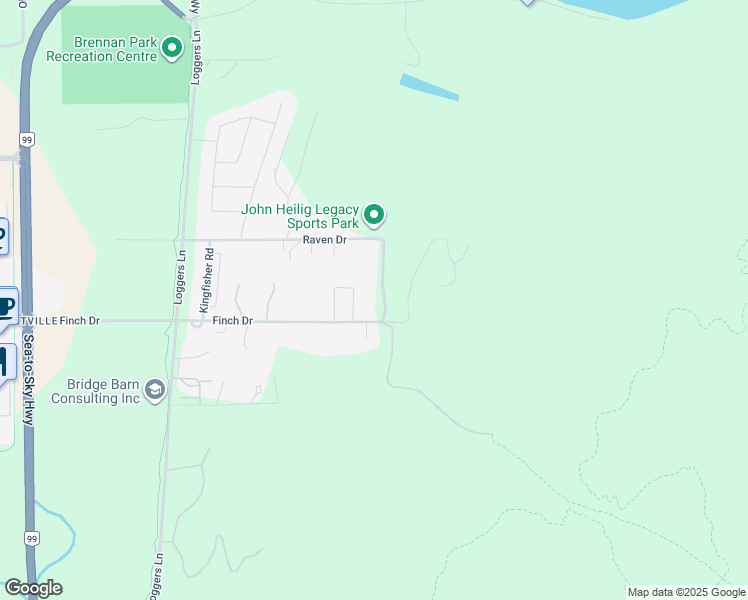 map of restaurants, bars, coffee shops, grocery stores, and more near 1050 Finch Drive in Squamish