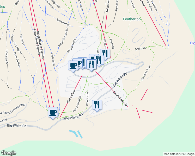 map of restaurants, bars, coffee shops, grocery stores, and more near 381 Rockridge Road in Beaverdell