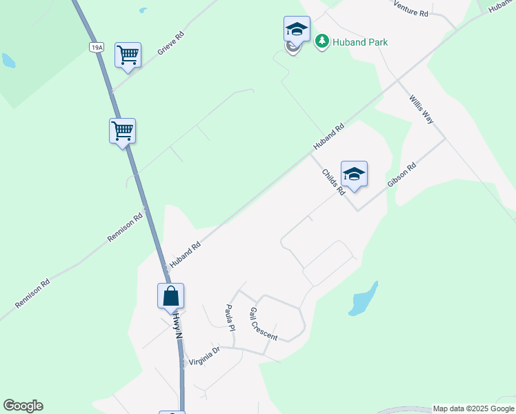 map of restaurants, bars, coffee shops, grocery stores, and more near 2633 Huband Road in Courtenay