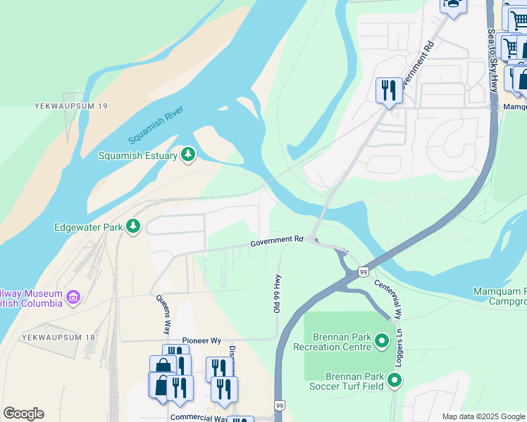 map of restaurants, bars, coffee shops, grocery stores, and more near 39830 No Name Road in Squamish