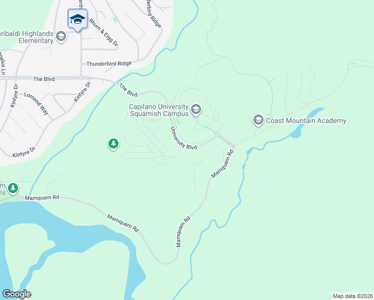 map of restaurants, bars, coffee shops, grocery stores, and more near 40101 The Crescent in Squamish