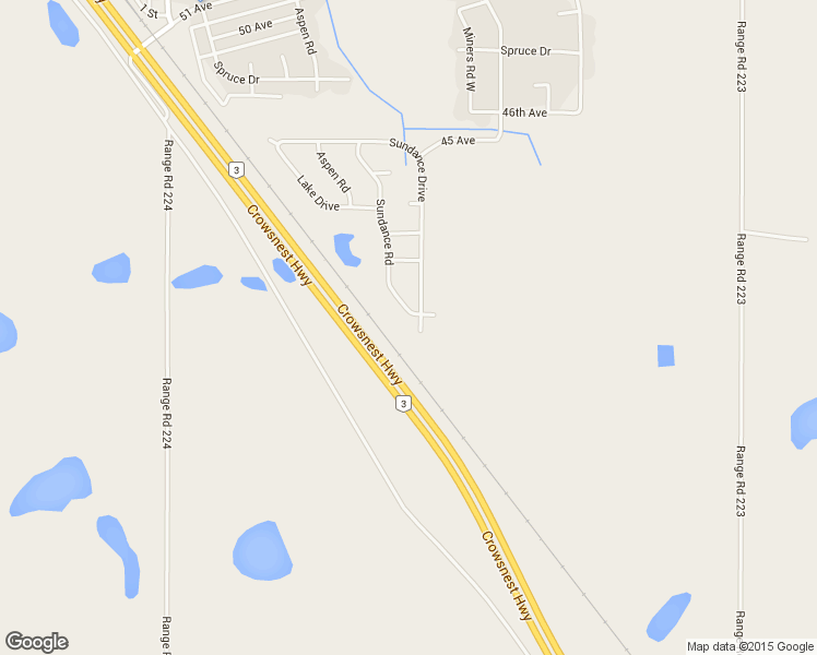map of restaurants, bars, coffee shops, grocery stores, and more near 3822 Sundance Road in Coalhurst