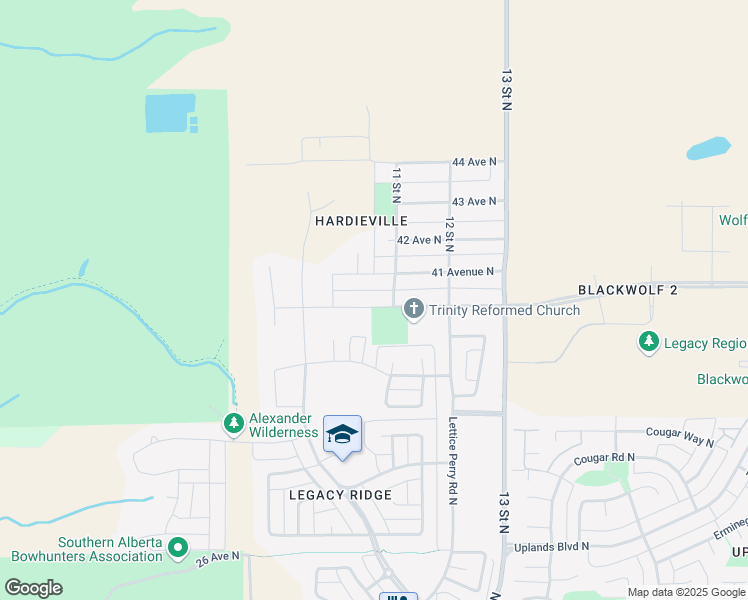 map of restaurants, bars, coffee shops, grocery stores, and more near 991 40 Avenue North in Lethbridge