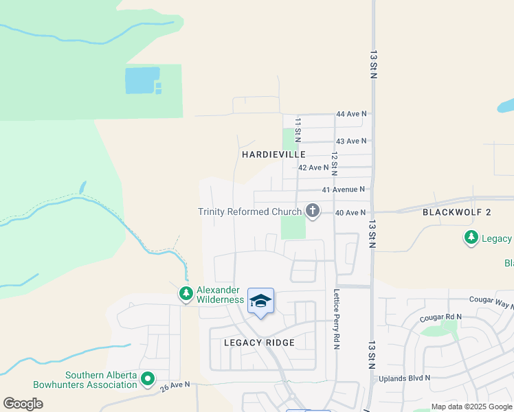 map of restaurants, bars, coffee shops, grocery stores, and more near 4010 10 Street North in Lethbridge
