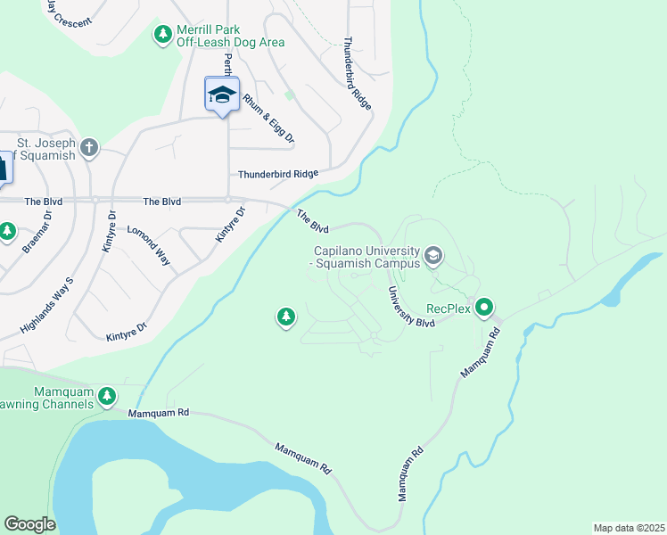map of restaurants, bars, coffee shops, grocery stores, and more near 40872 The Crescent in Squamish