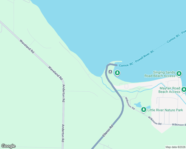 map of restaurants, bars, coffee shops, grocery stores, and more near 1436 Wilkinson Road in Comox